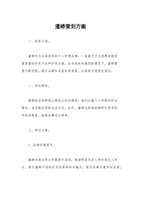 潘婷策划方案