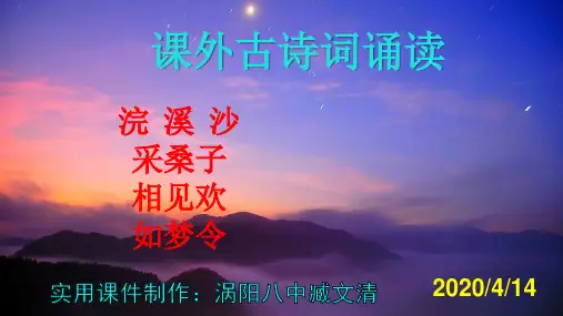 八年级上册第六单元 《浣溪沙》《采桑子》《相见欢》《如梦令》实用PPT课件