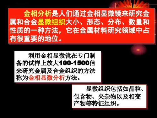 金相分析方法ppt课件