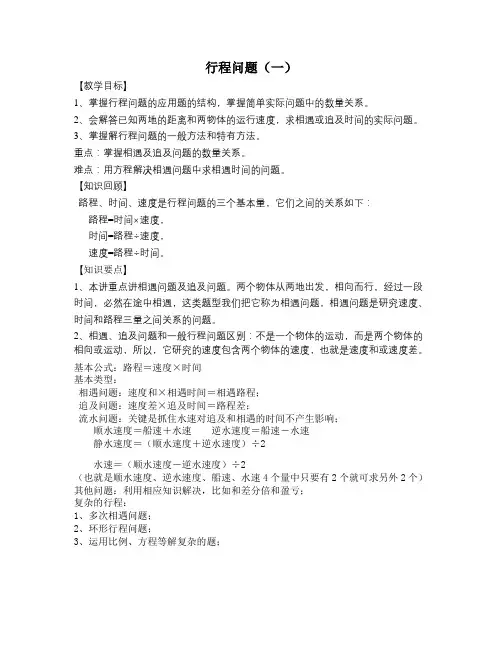 行程问题(一)