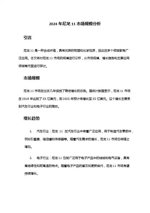 2024年尼龙11市场规模分析