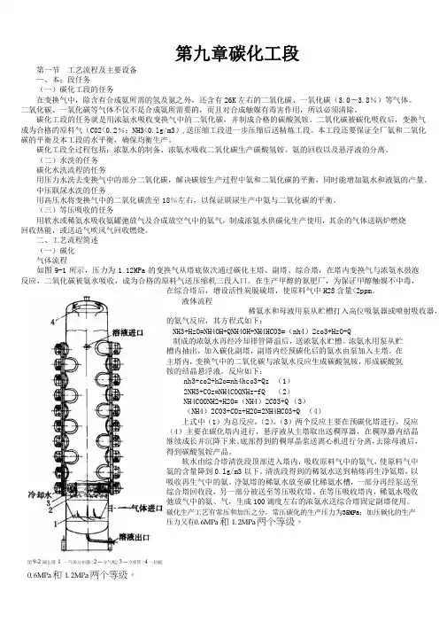 合成氨生产工艺碳化工段