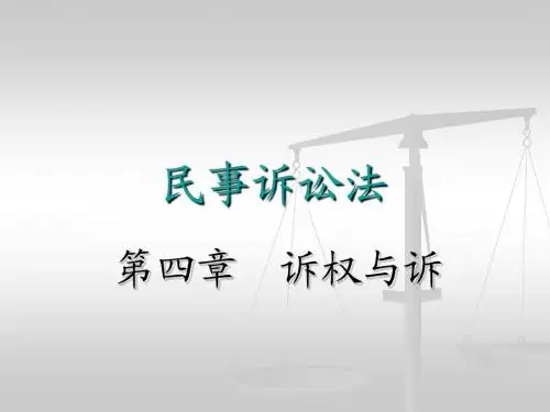 第四章 诉权与诉