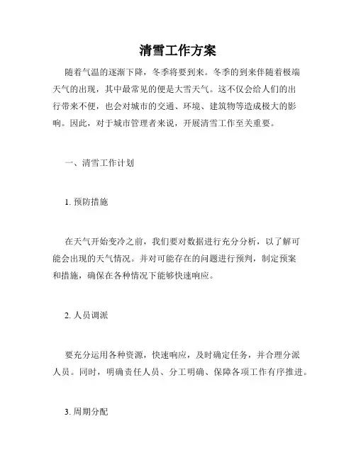 清雪工作方案