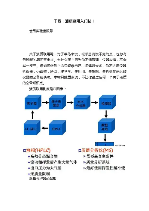 干货：液质联用入门帖！