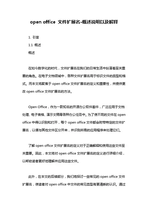 open office 文件扩展名-概述说明以及解释