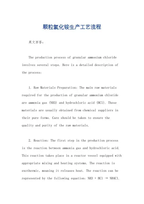 颗粒氯化铵生产工艺流程