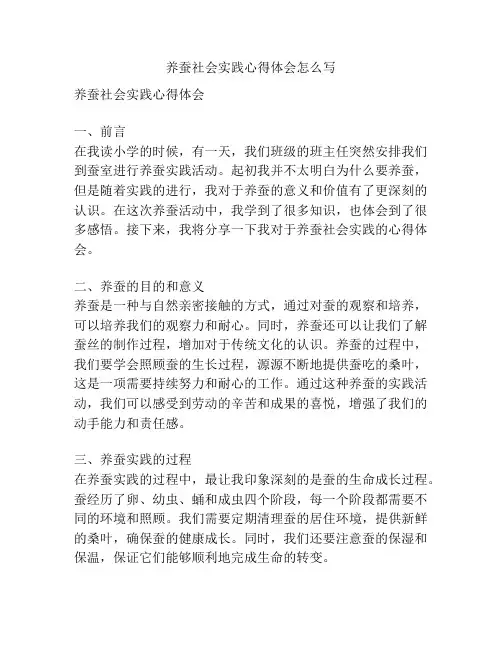 养蚕社会实践心得体会怎么写