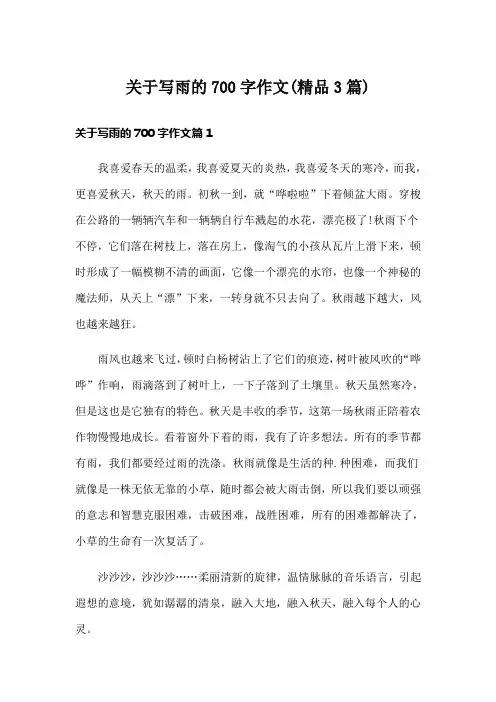 关于写雨的700字作文(精品3篇)