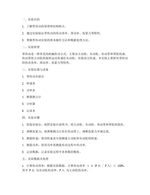 带传动特性实验报告
