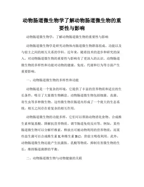 动物肠道微生物学了解动物肠道微生物的重要性与影响
