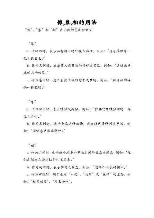 像,象,相的用法