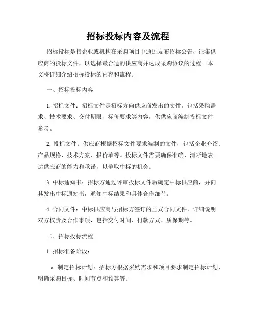 招标投标内容及流程