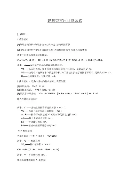 建筑类常用计算公式