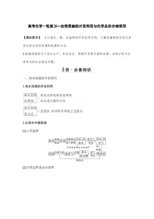 高考化学一轮复习—自然资源的开发利用与化学品的合理使用