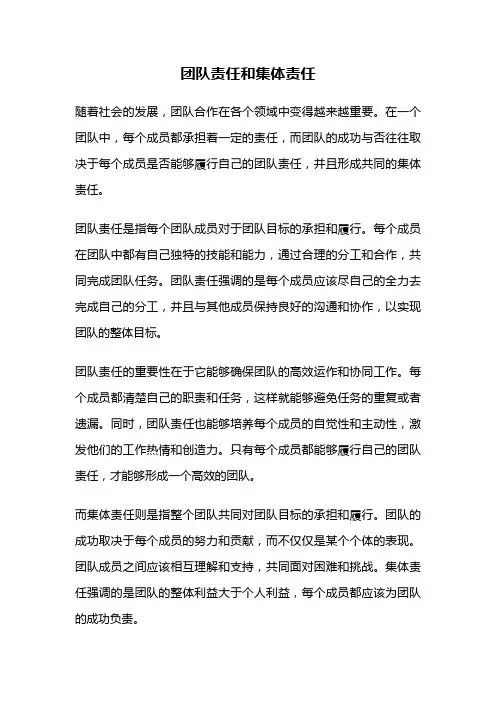 团队责任和集体责任