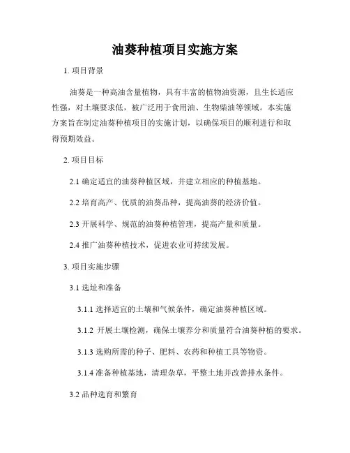 油葵种植项目实施方案