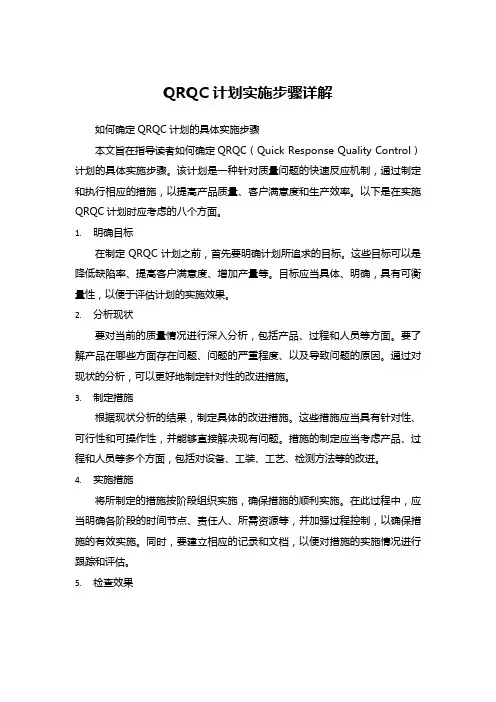 QRQC计划实施步骤详解