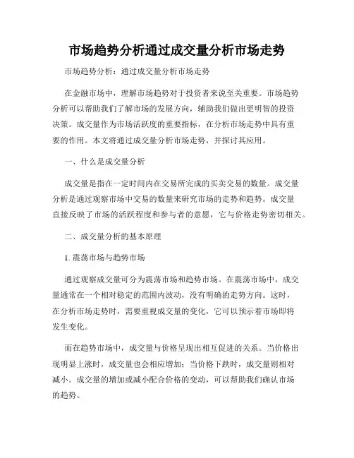 市场趋势分析通过成交量分析市场走势