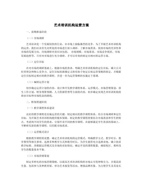 艺术培训机构运营方案