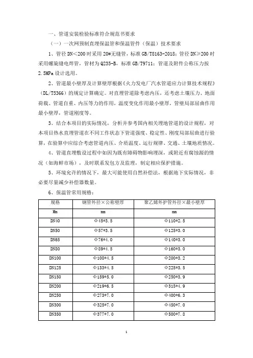管道安装检验标准符合规范书要求