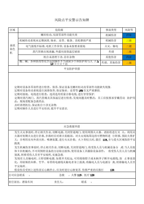 -风险点安全警示告知牌