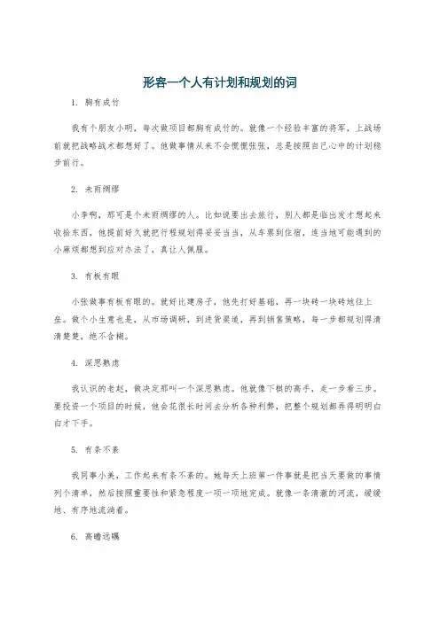形容一个人有计划和规划的词