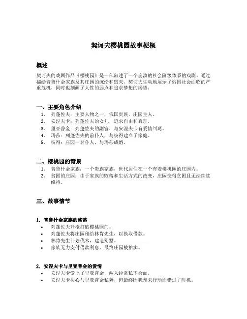 契诃夫樱桃园故事梗概