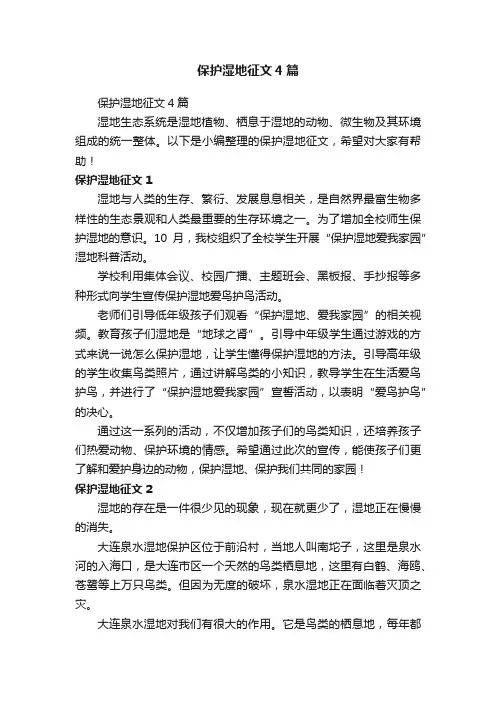 保护湿地征文4篇