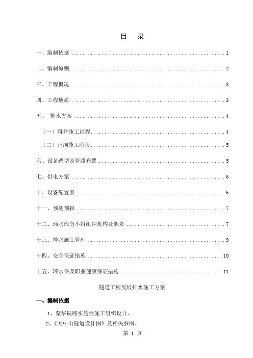反坡排水施工方案12页