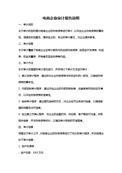 电商企业审计报告说明