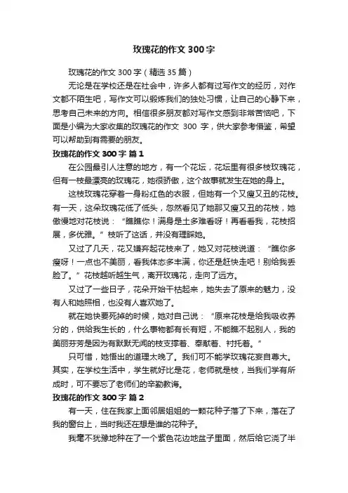 玫瑰花的作文300字（精选35篇）
