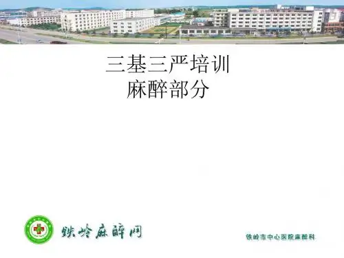 三基三严培训麻醉部分