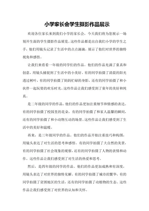 小学家长会学生摄影作品展示