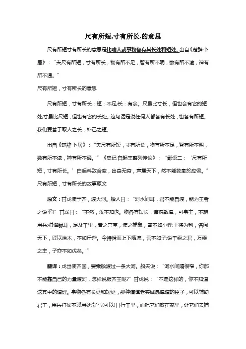 尺有所短,寸有所长