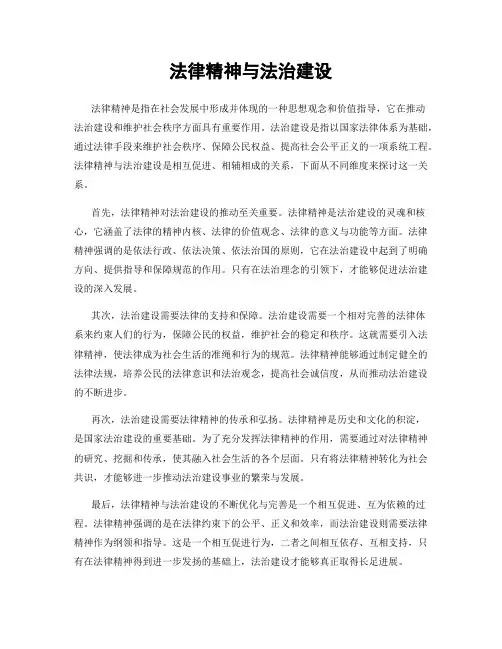 法律精神与法治建设