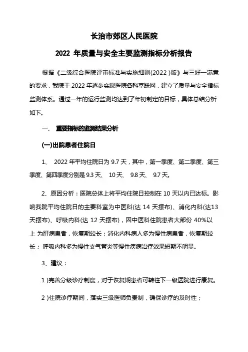 医院运行指标分析