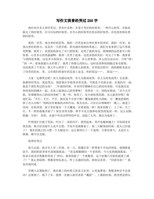 写作文我曾经哭过250字