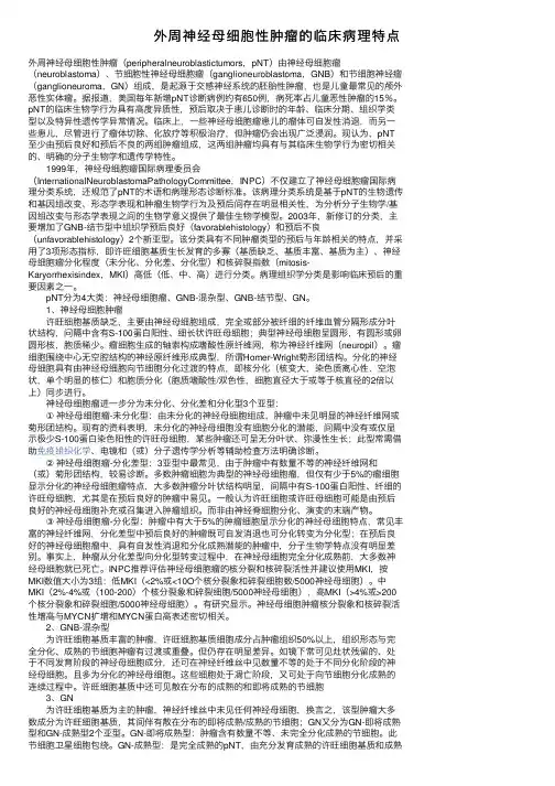 外周神经母细胞性肿瘤的临床病理特点