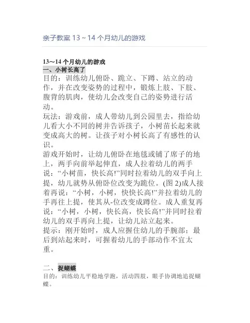 亲子教案13～14个月幼儿的游戏