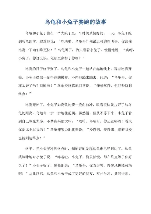 乌龟和小兔子赛跑的故事写作文