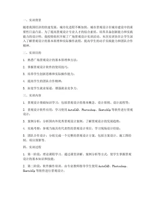广场景观设计实训报告