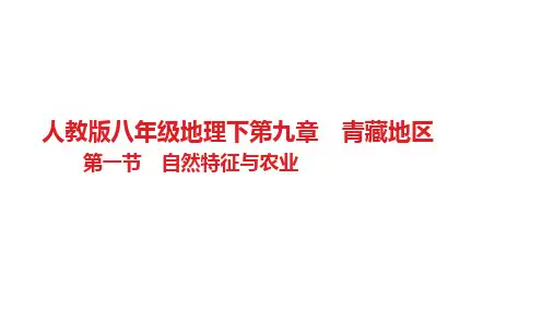 青藏地区的自然特征与农业习题 八年级地理下学期人教版
