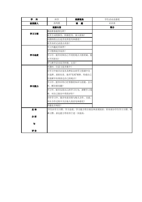 观课量表