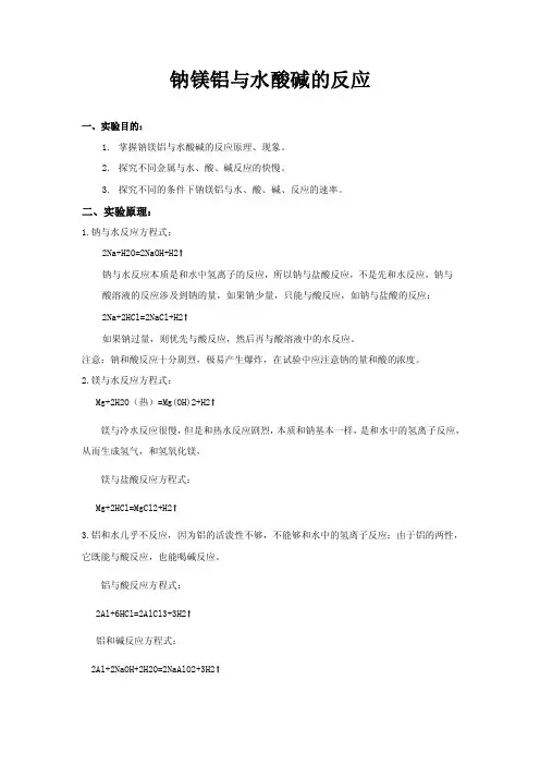 钠镁铝与水酸碱的反应.docx