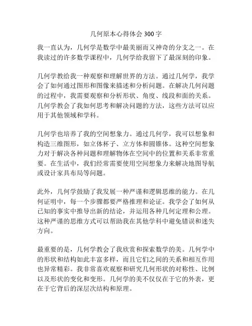 几何原本心得体会300字