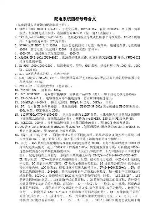 低压配电系统图符号及字母含义