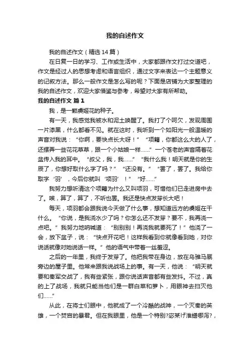 我的自述作文