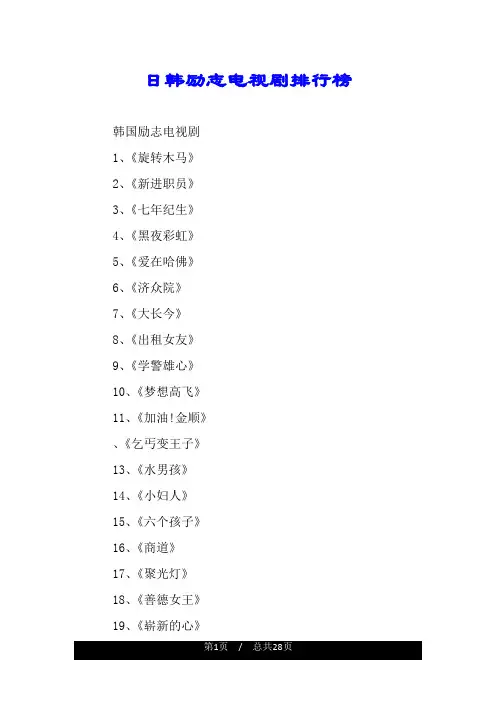 日韩励志电视剧排行榜.doc