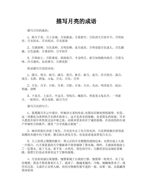 描写月亮的成语
